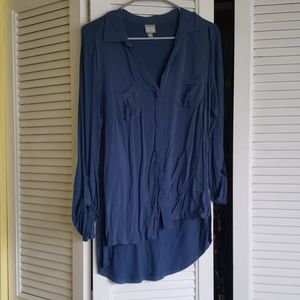 Slate blue hi-lo Converse button down, size M